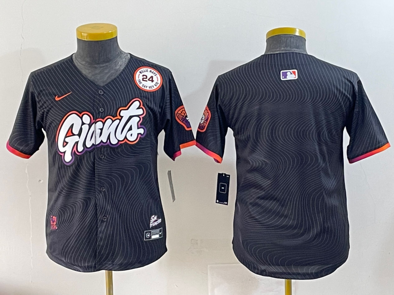 Youth 2025 MLB San Francisco Giants blank black jersey style 2